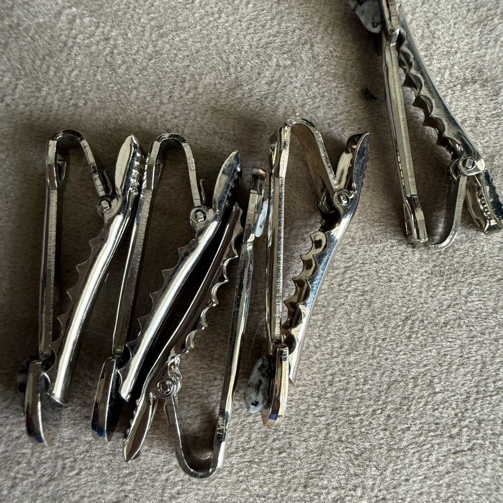 Silver Tie Clips Set
